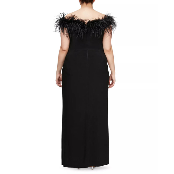 ALEX EVENINGS Plus Size Off the Shoulder Gown | 12 - Picture 2 of 2